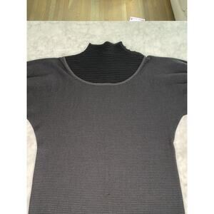 FENDI Merino Wool Ribbed Dress-Size 40 Medium-Navy Blue-Italy